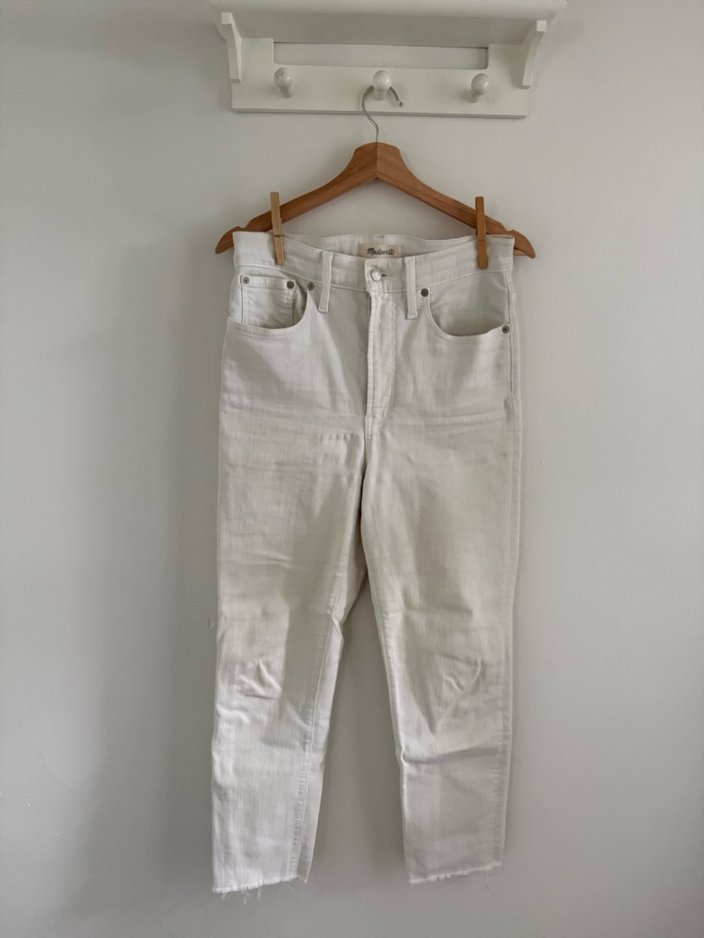 Madewell White Straight-Leg High-Rise Jeans